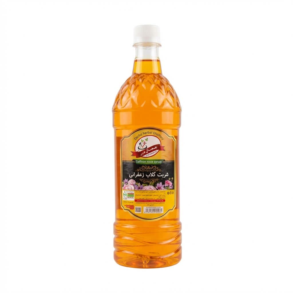 شربت گلاب زعفران برند جمال قبیتی اصل قسطی